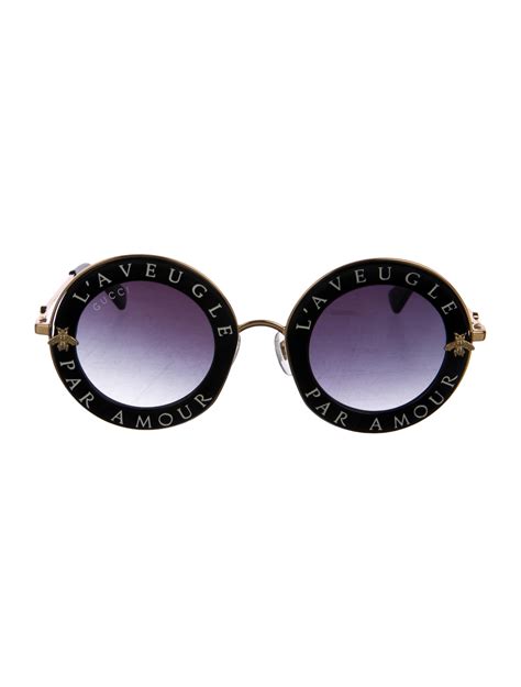 lunette gucci femme l aveugle par amour|GUCCI Metal L'Aveugle Par Amour Round Frame Sunglasses.